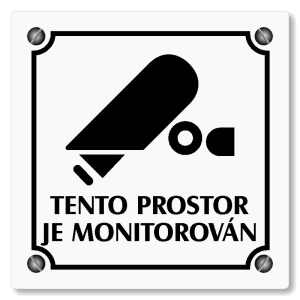 Tento prostor je monitorován, 100x100mm, bílá, Kansas